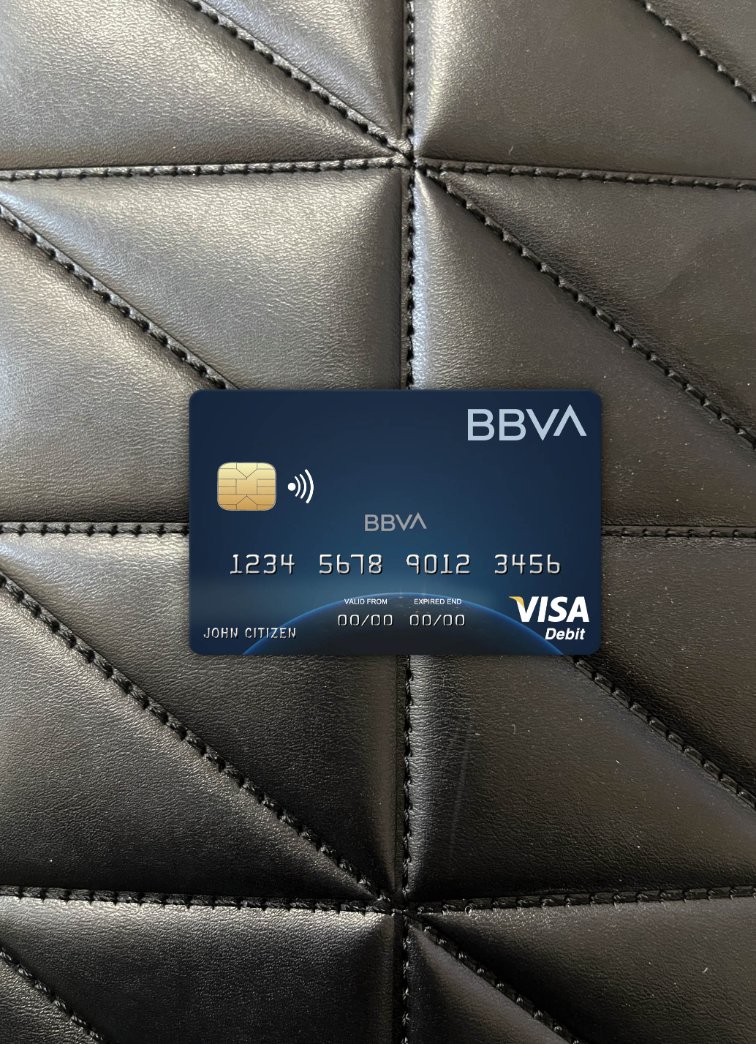 Download Colombia BBVA  bank visa card photolook front Photoshop template